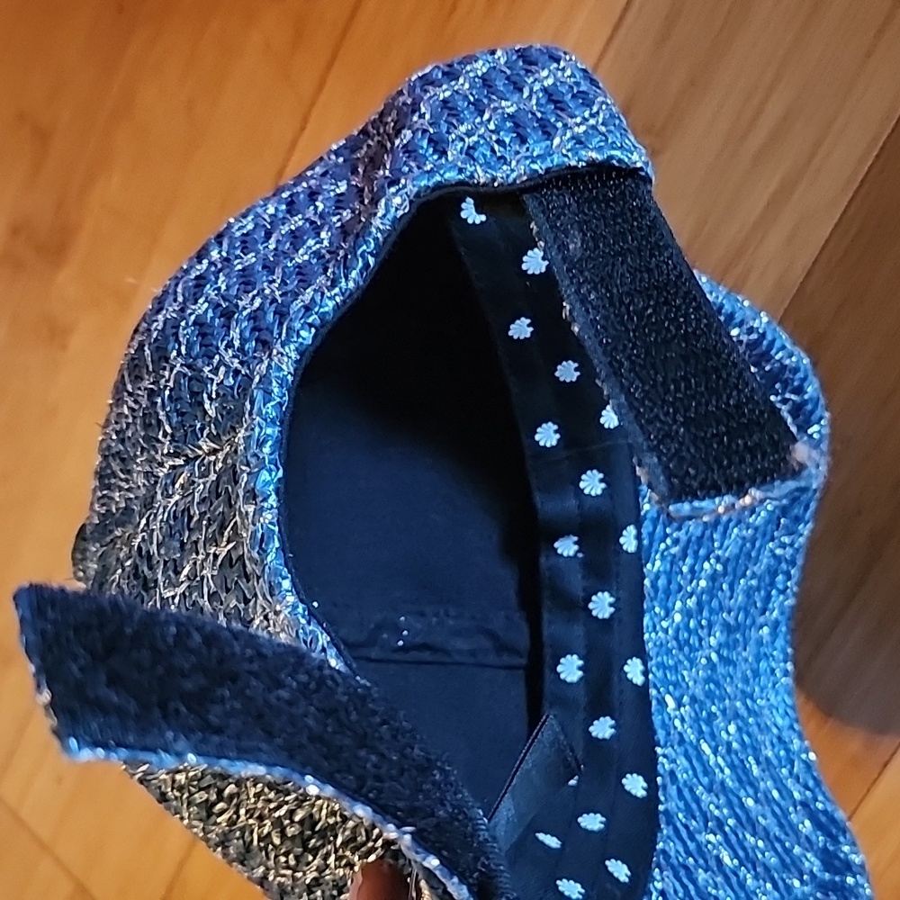 Lele Sadoughi Blue RAFFIA BASEBALL Hat NEVER WORN - Picture 6 of 8